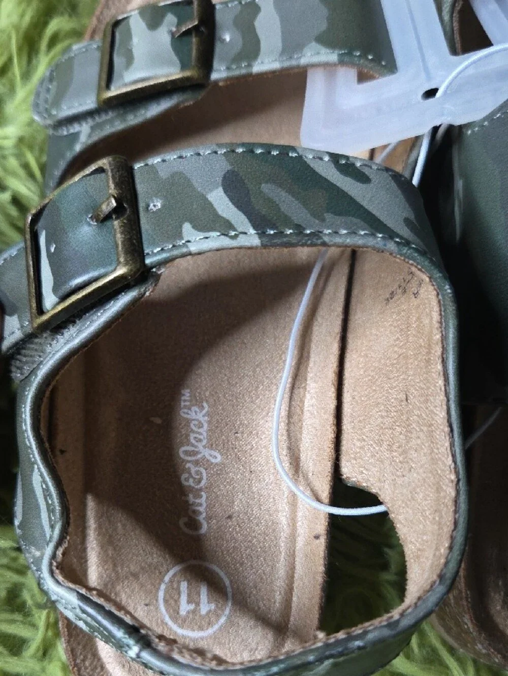 Cat & Jack Olive Camo Buckle Sandals‎ for Kids